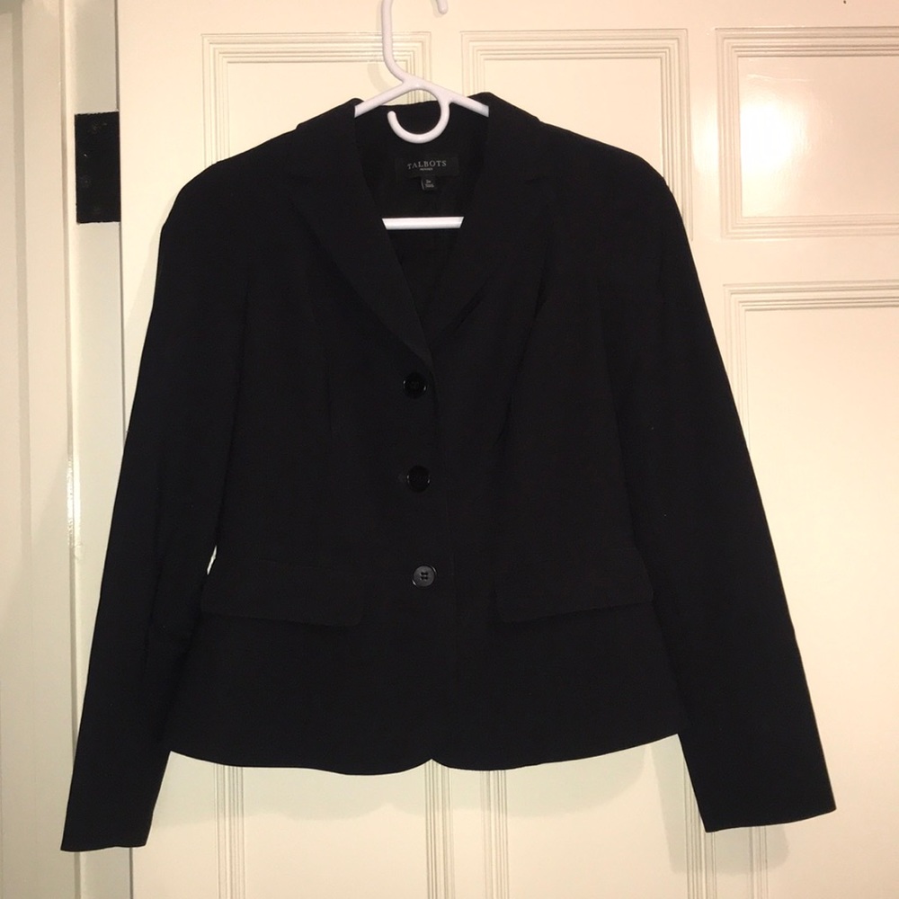 Black Talbots blazer, high neck